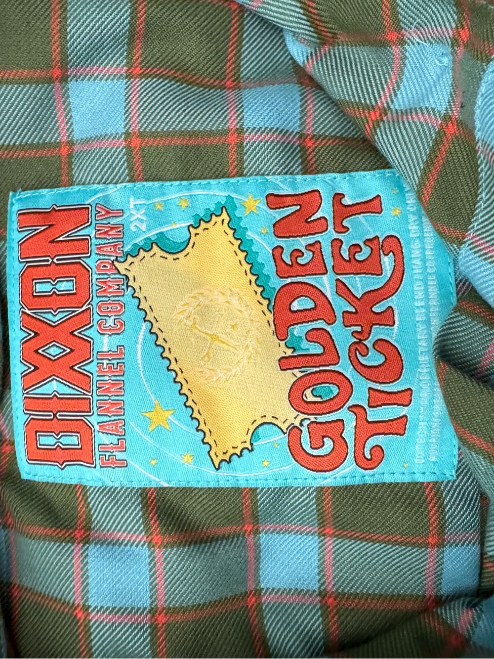 DIXXON Green and Light Blue Plaid Button Down Shirt